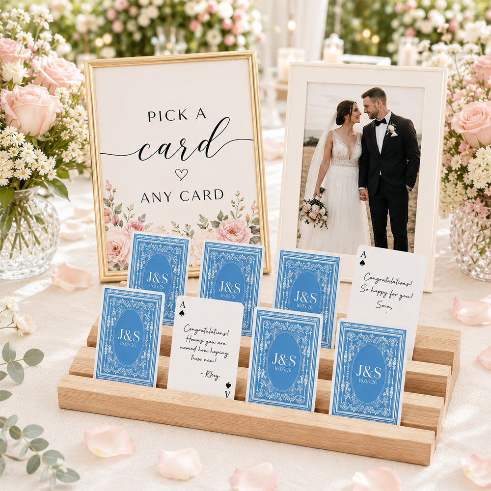 Custom Wedding Playing Cards Deck Personalized Wedding Guest Book Alternative, Newlywed Gift CH07 180028