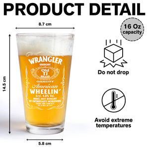 American Wheelin' Print Beer Glass HA75 64350