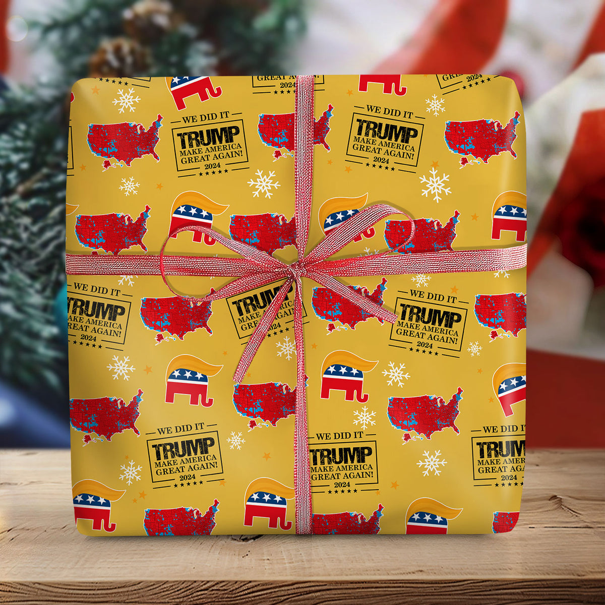 We Did It Trump Make America Great Again Wrapping Paper For Christmas Gift HA75 64094
