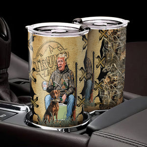 Custom Trump Duck Hunting Photo And Camo Background Fat Tumbler N304 TH10 64143