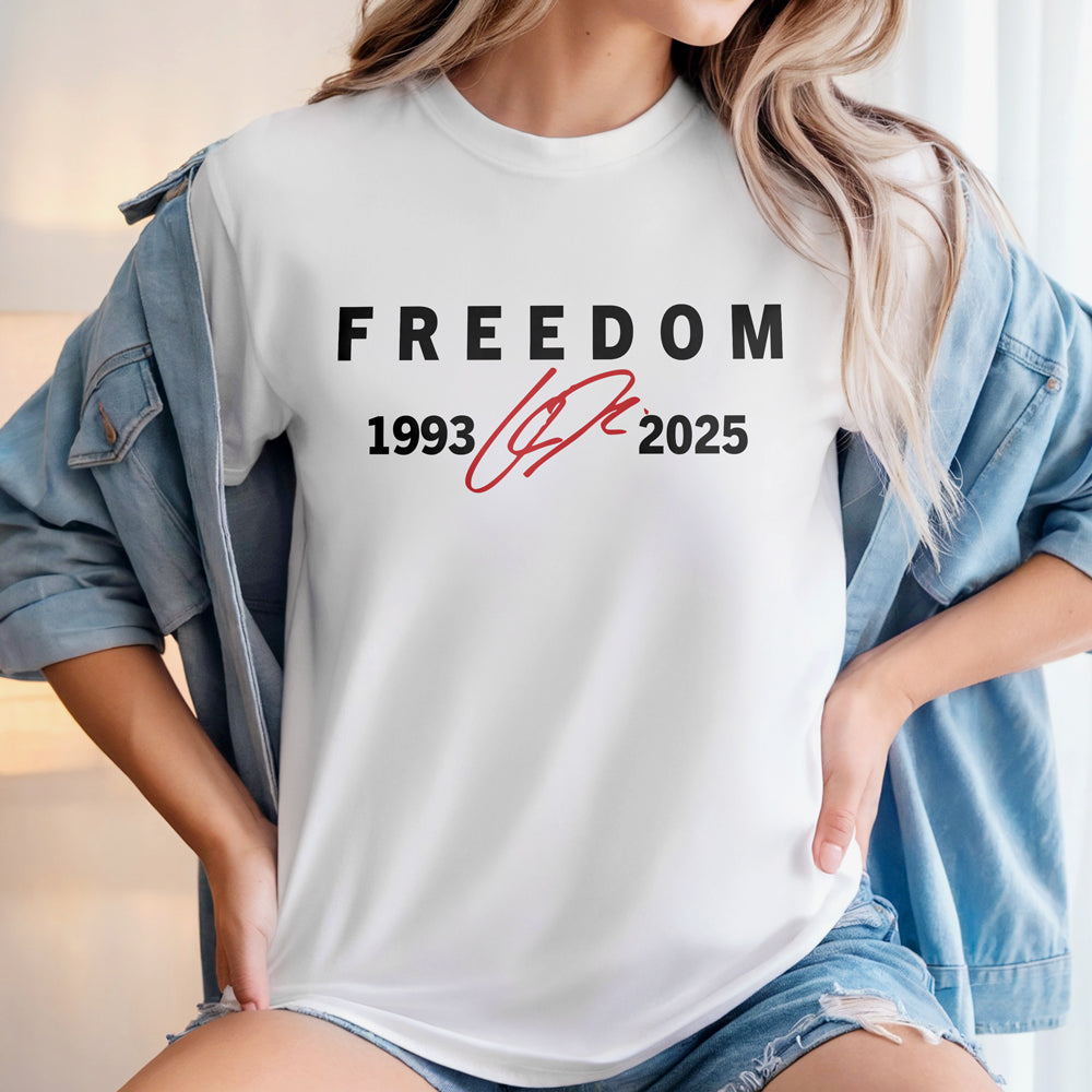 Freedom Red Signature Charlie Kirk Tribute 1993-2025 Bright Shirt CH07 67594