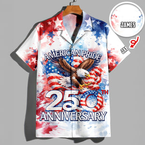 Custom Name American Pride Patriotic 250th Anniversary Eagle 1776–2026 Hawaii Shirt HO82 901212