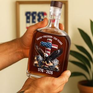 250 Years Of Faith & Freedom 1776–2026 Eagle Patriotic Whiskey Bottle HO82 901276