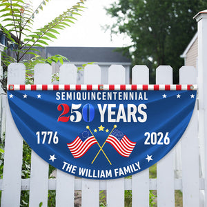 Custom Family Name 250 Years Semiquincentennial Non-Pleated Fan Flag TH10 896429