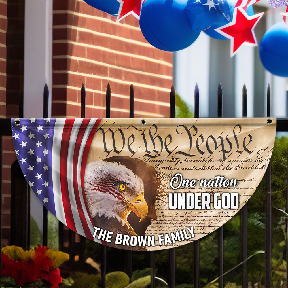 Custom Family Name We The People America Non-Pleated Fan Flag TH10 896439