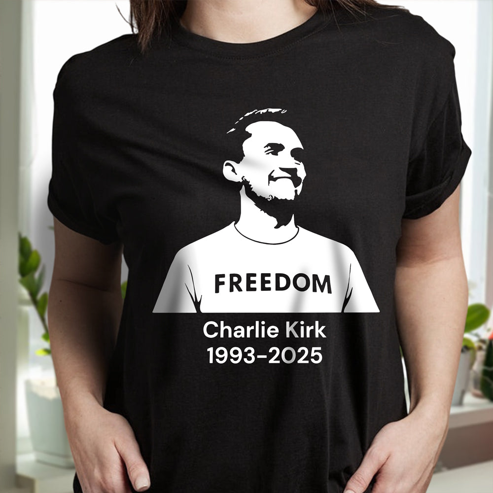Charlie Kirk Memorial Freedom Dark Shirt CH07 67610