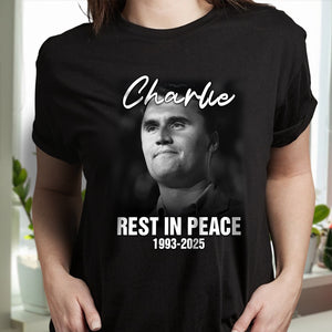 Rest in Peace Charlie Kirk Memorial 1993–2025 Dark Shirt CH07 67492