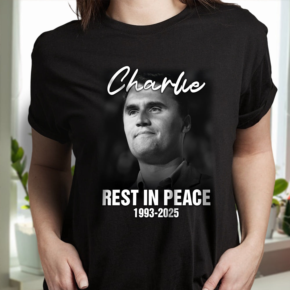 Rest in Peace Charlie Kirk Memorial 1993–2025 Dark Shirt CH07 67492