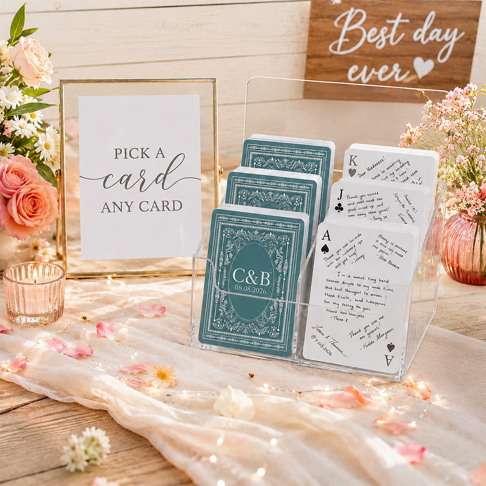 Custom Wedding Playing Cards Deck Personalized Wedding Guest Book Alternative, Newlywed Gift CH07 180028