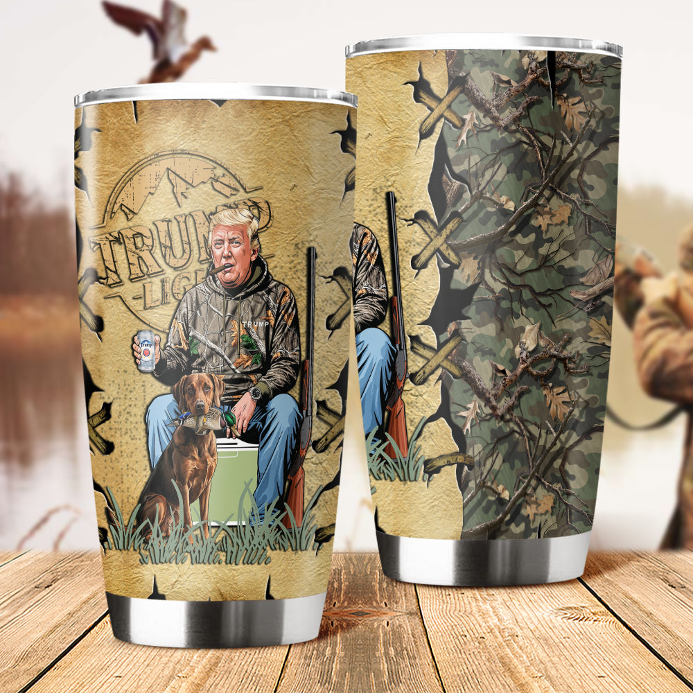 Custom Trump Duck Hunting Photo And Camo Background Fat Tumbler N304 TH10 64143