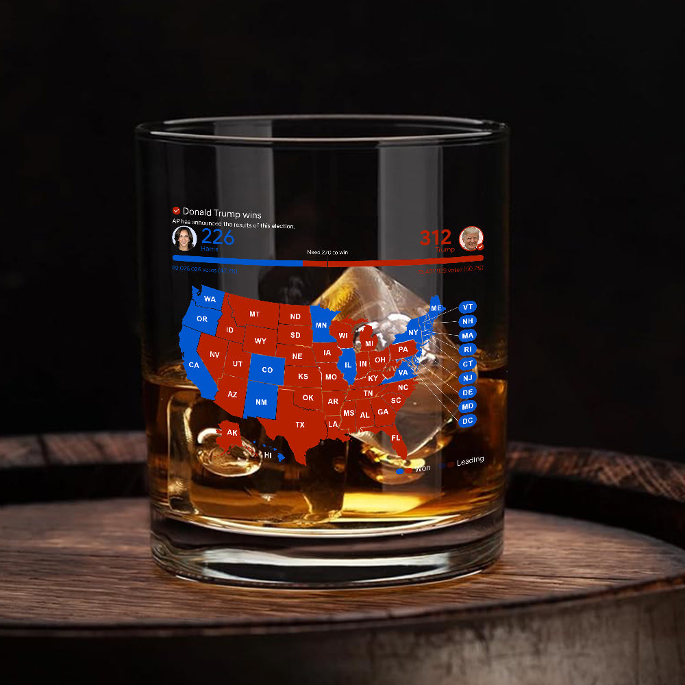 Trump Win Vote Whiskey Glass N369 TH10 64145