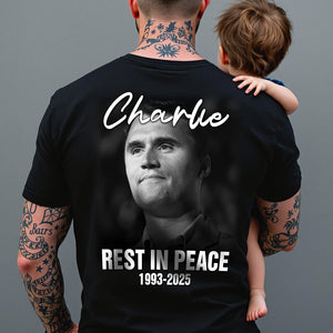 Rest in Peace Charlie Kirk Memorial 1993–2025 Back Side Dark Shirt CH07 67496
