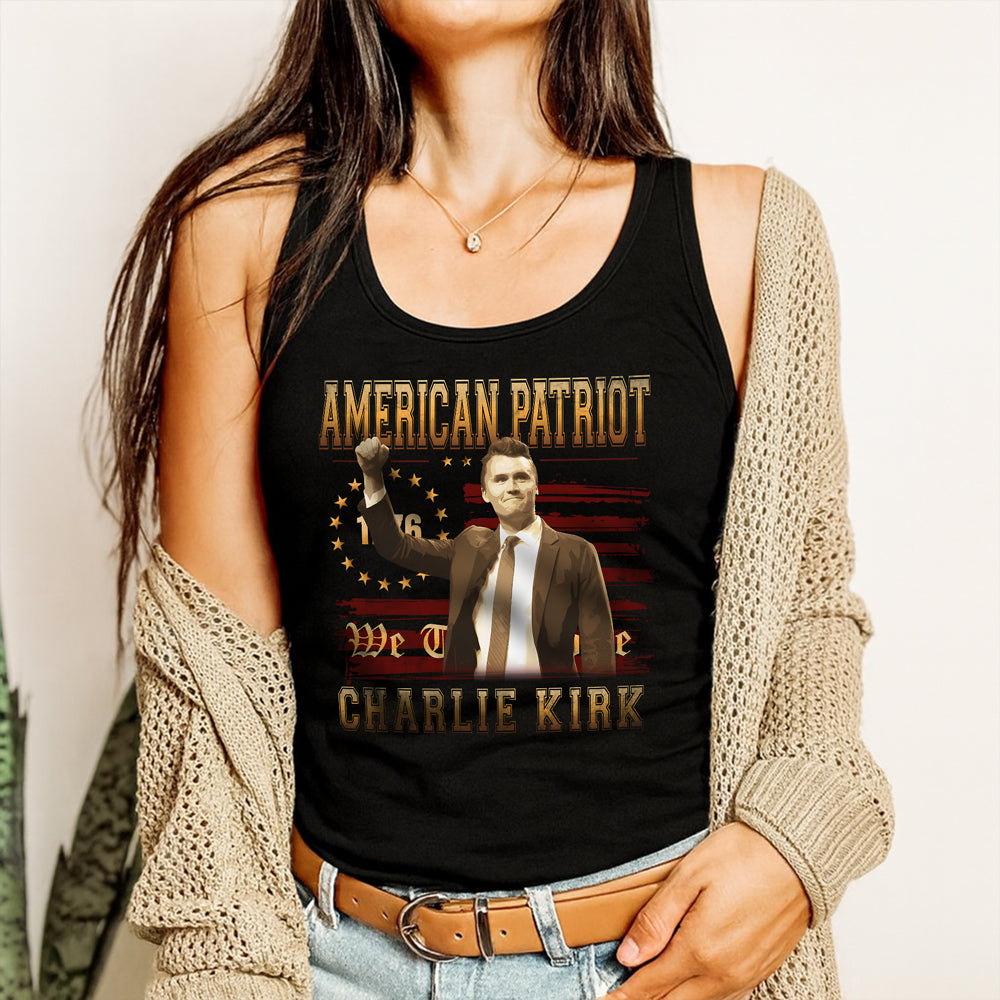 American Patriot Charlie Kirk RIP USA Flag Tanktop CH07 67362