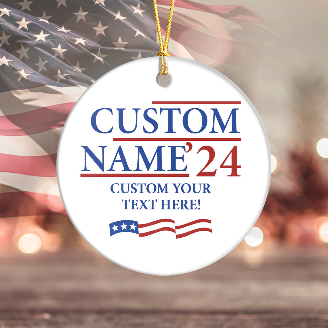 Custom Text Election Ceramic Ornament TH10 63487