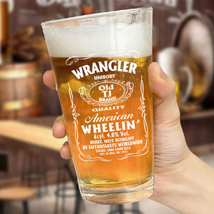 American Wheelin' Print Beer Glass HA75 64350