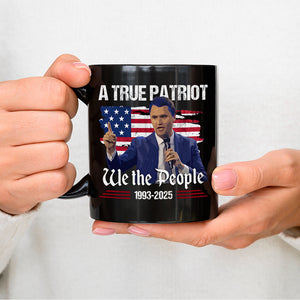 A True Patriot Charlie Kirk American Flag Black Mug We The People Mug CH07 67370