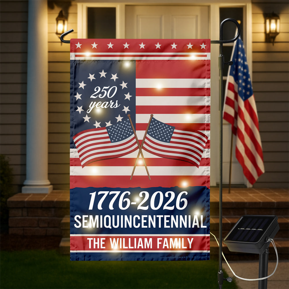 Custom Family Name Semiquincentennial 250th Anniversary LED Garden Flag LM32 895867
