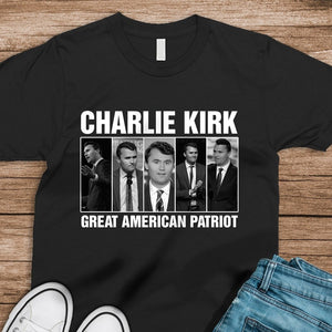 Charlie Kirk Great American Patriot Dark Shirt HA75 64472