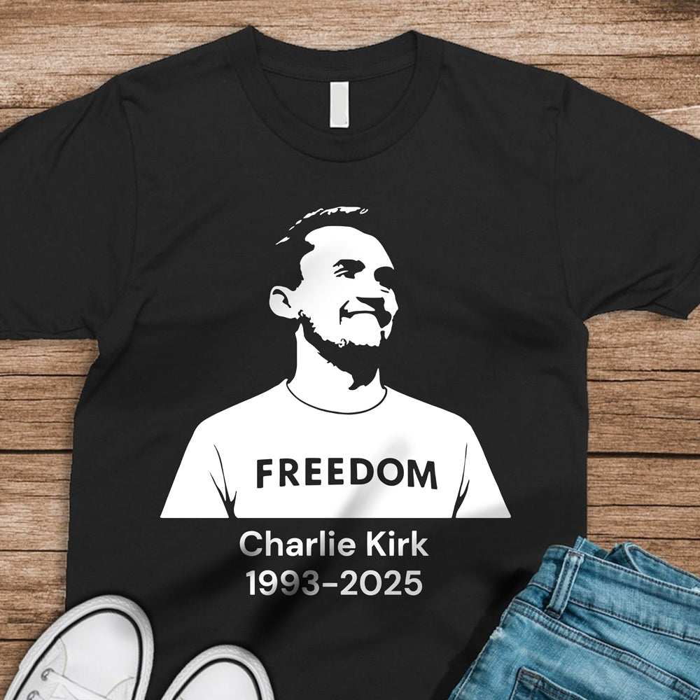 Charlie Kirk Memorial Freedom Dark Shirt CH07 67610