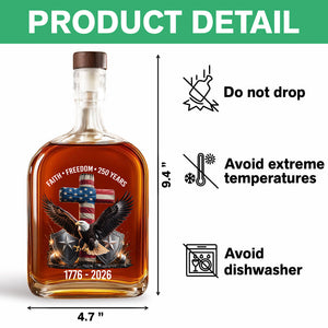 250 Years Of Faith & Freedom 1776–2026 Eagle Patriotic Whiskey Bottle HO82 901276