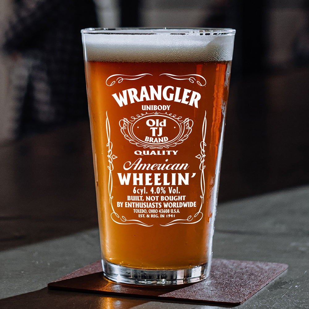 American Wheelin' Print Beer Glass HA75 64350