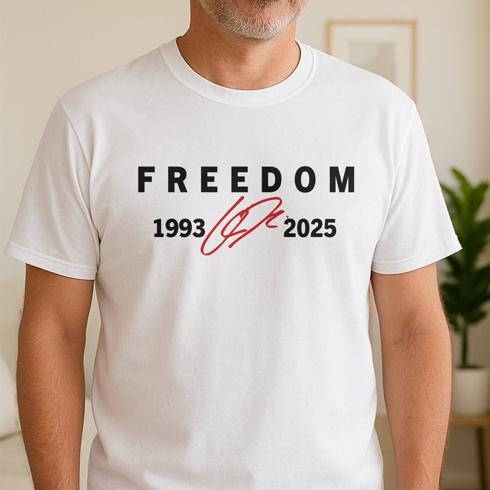 Freedom Red Signature Charlie Kirk Tribute 1993-2025 Bright Shirt CH07 67594