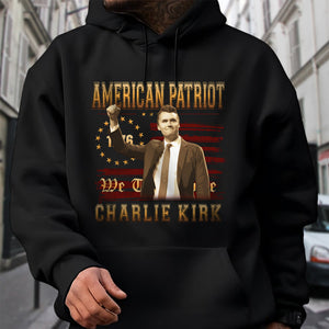 American Patriot Charlie Kirk RIP USA Flag Dark Shirt CH07 67738