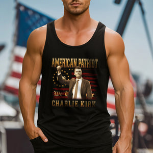 American Patriot Charlie Kirk RIP USA Flag Tanktop CH07 67362
