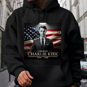 A True Patriot Charlie Kirk Memorial Dark Shirt CH07 67382