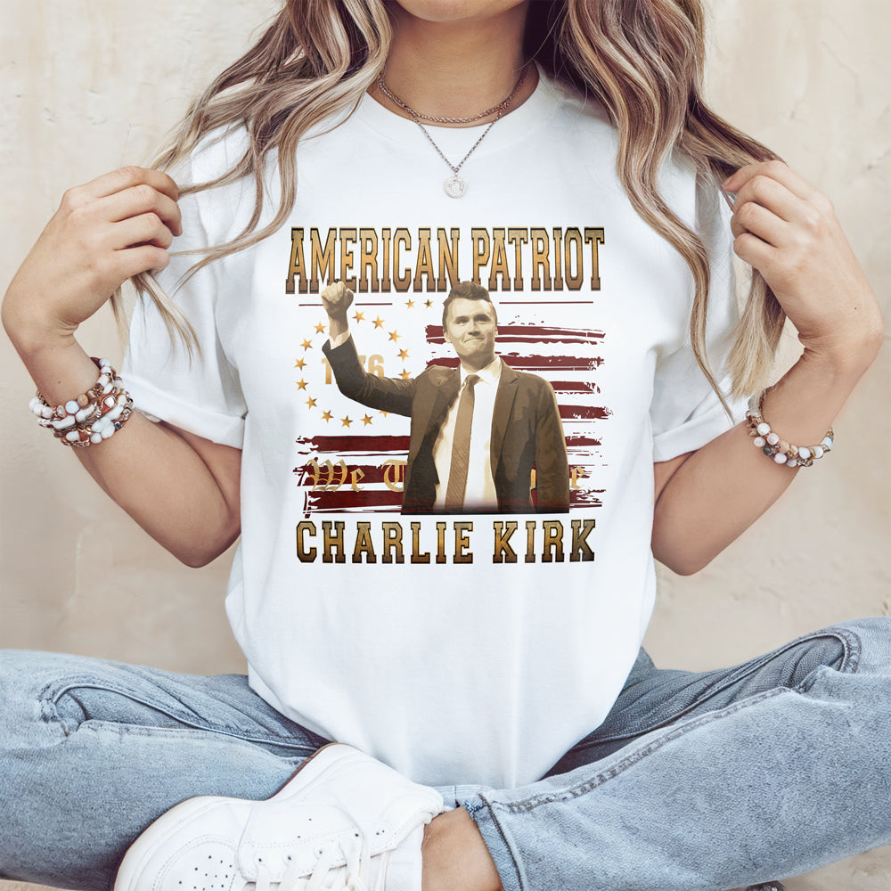 American Patriot Charlie Kirk RIP USA Flag Bright Shirt CH07 67360