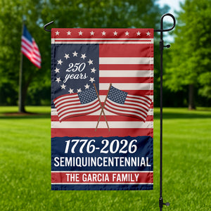 Custom Family Name Semiquincentennial 250th Anniversary Patriotic Garden Flag LM32 895865