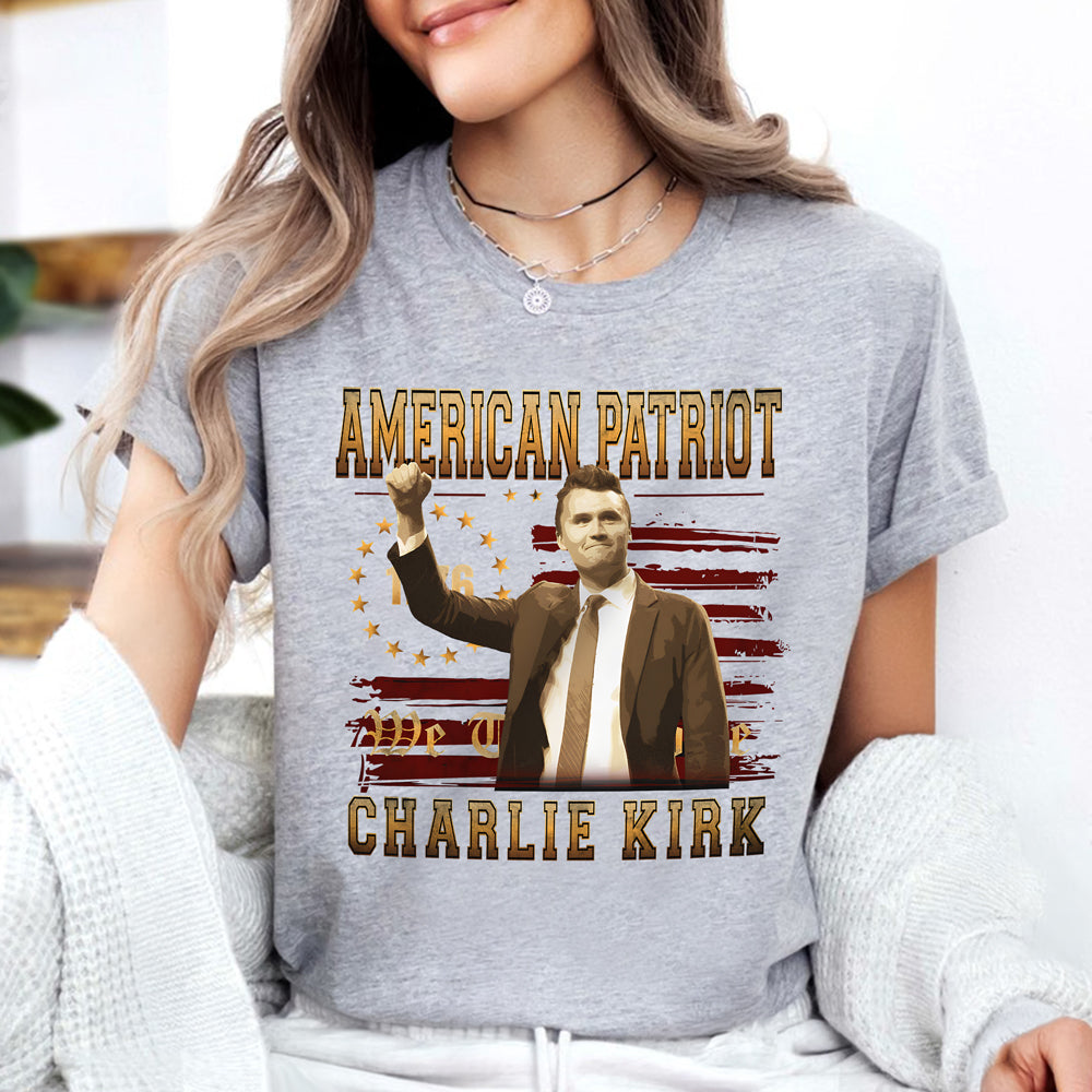 American Patriot Charlie Kirk RIP USA Flag Bright Shirt CH07 67360