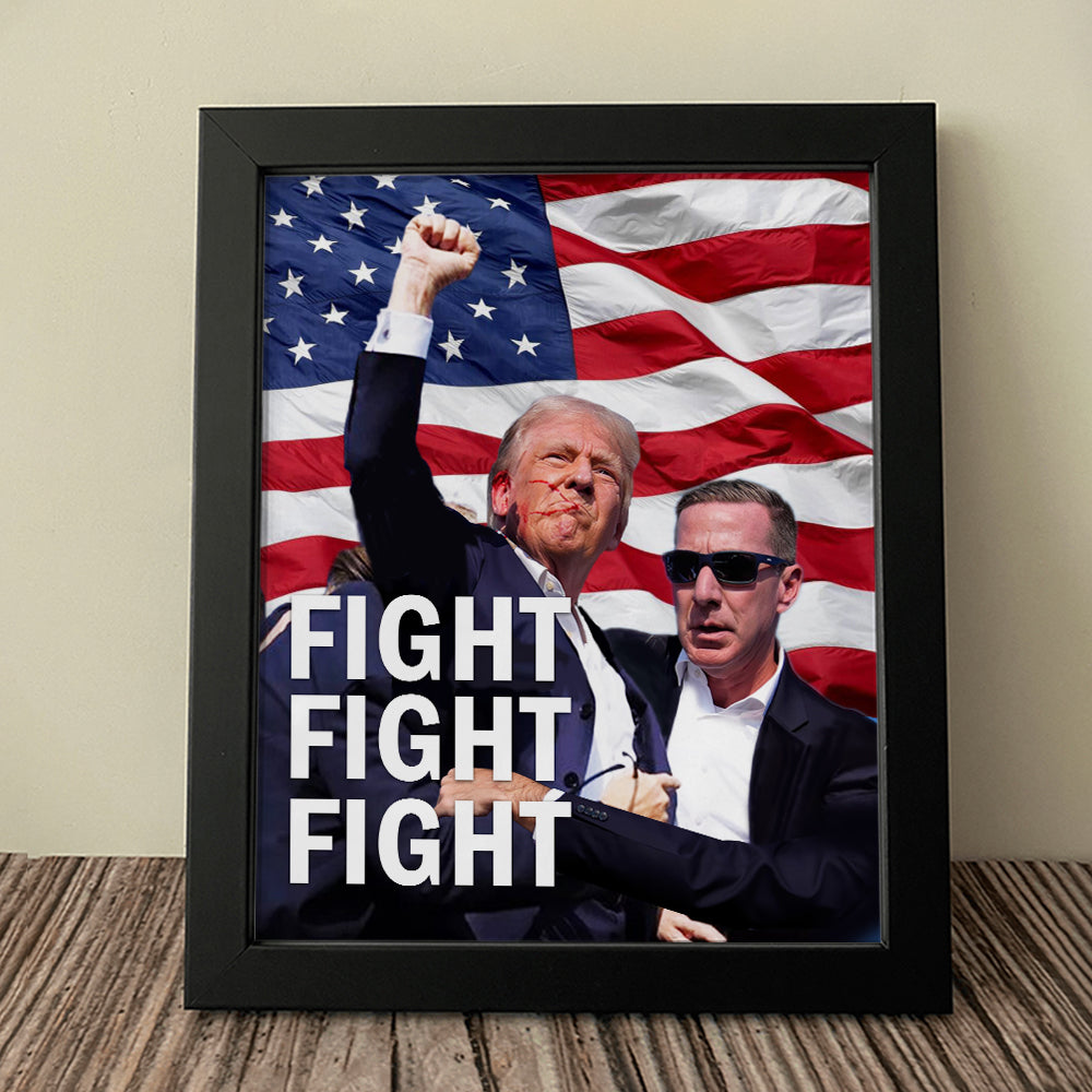 Donald Trump Fight Fight Fight Picture Frame Canvas Poster TH10 63411