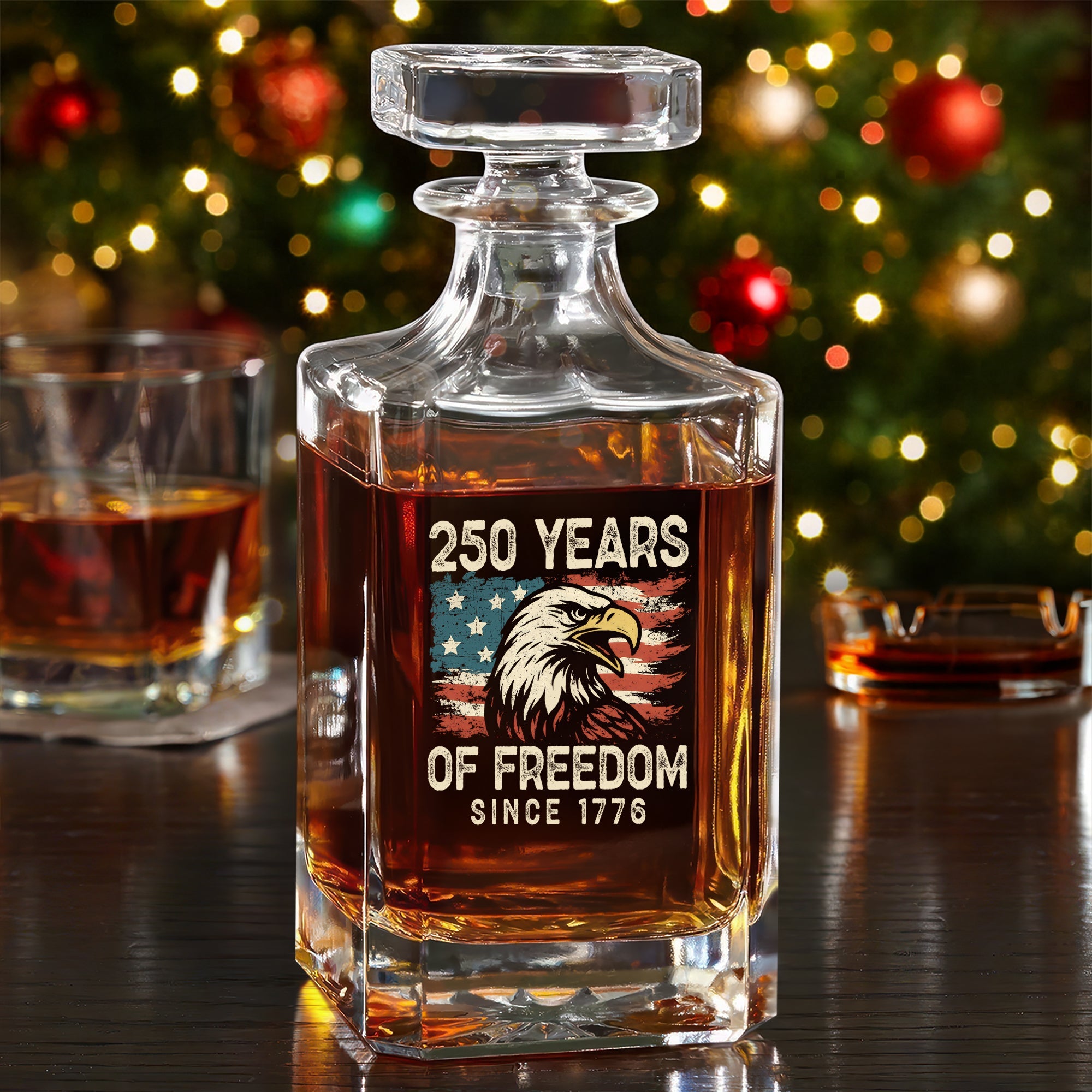 250 Years Of Freedom Since 1776 USA Bald Eagle America Flag Decanter HA75 897374