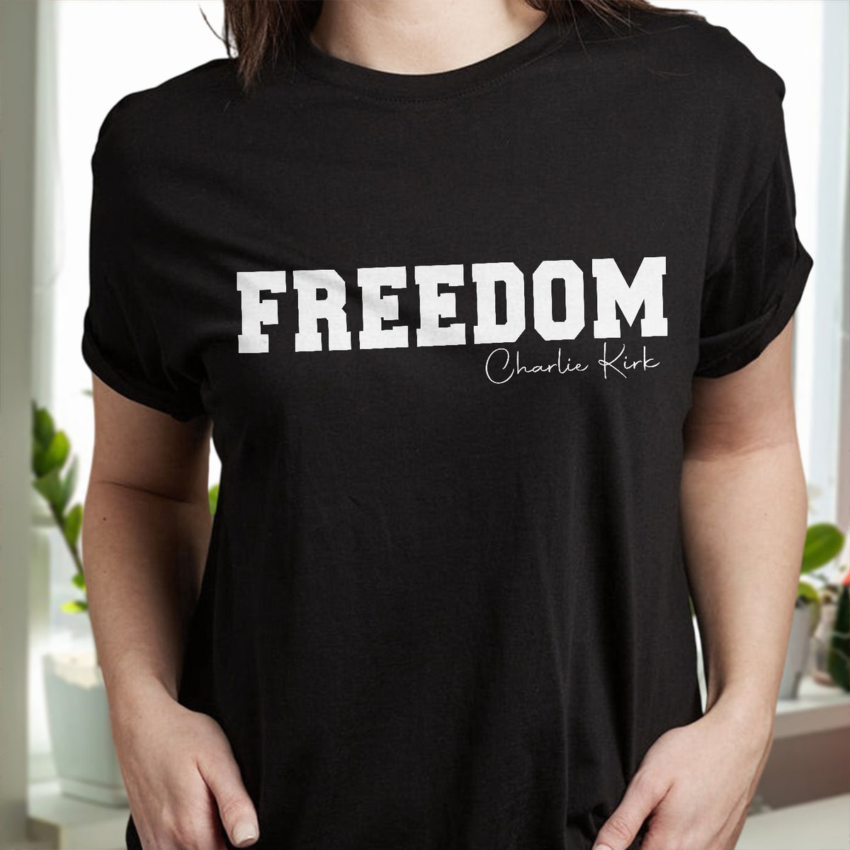 Freedom Charlie Kirk Dark Shirt HA75 64540