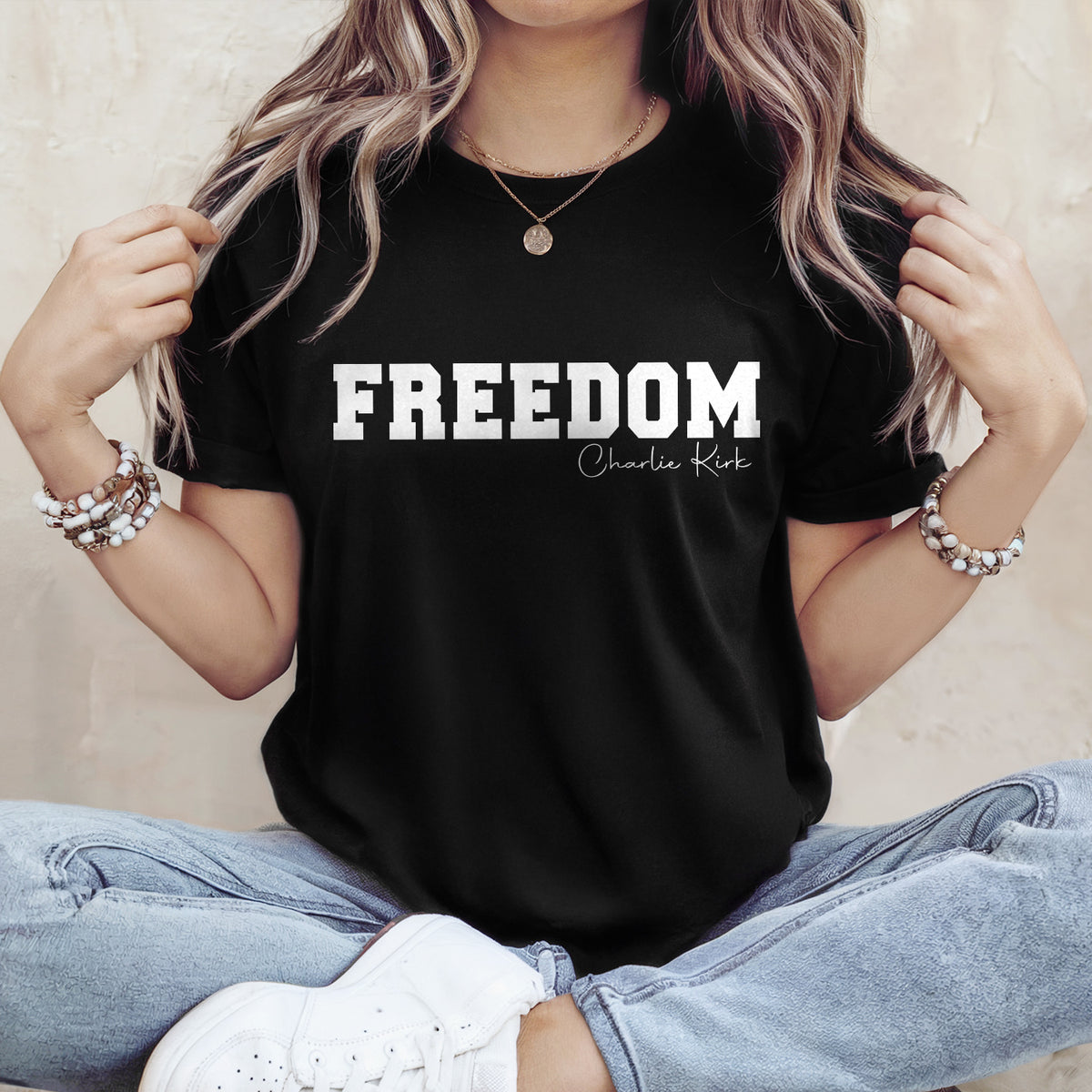 Freedom Charlie Kirk Dark Shirt HA75 64540