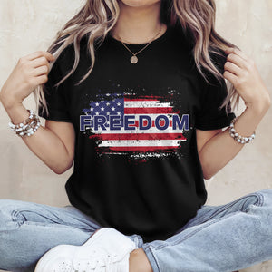 FREEDOM America Flag - Charlie Kirk Memorial Dark Shirt CH07 67586