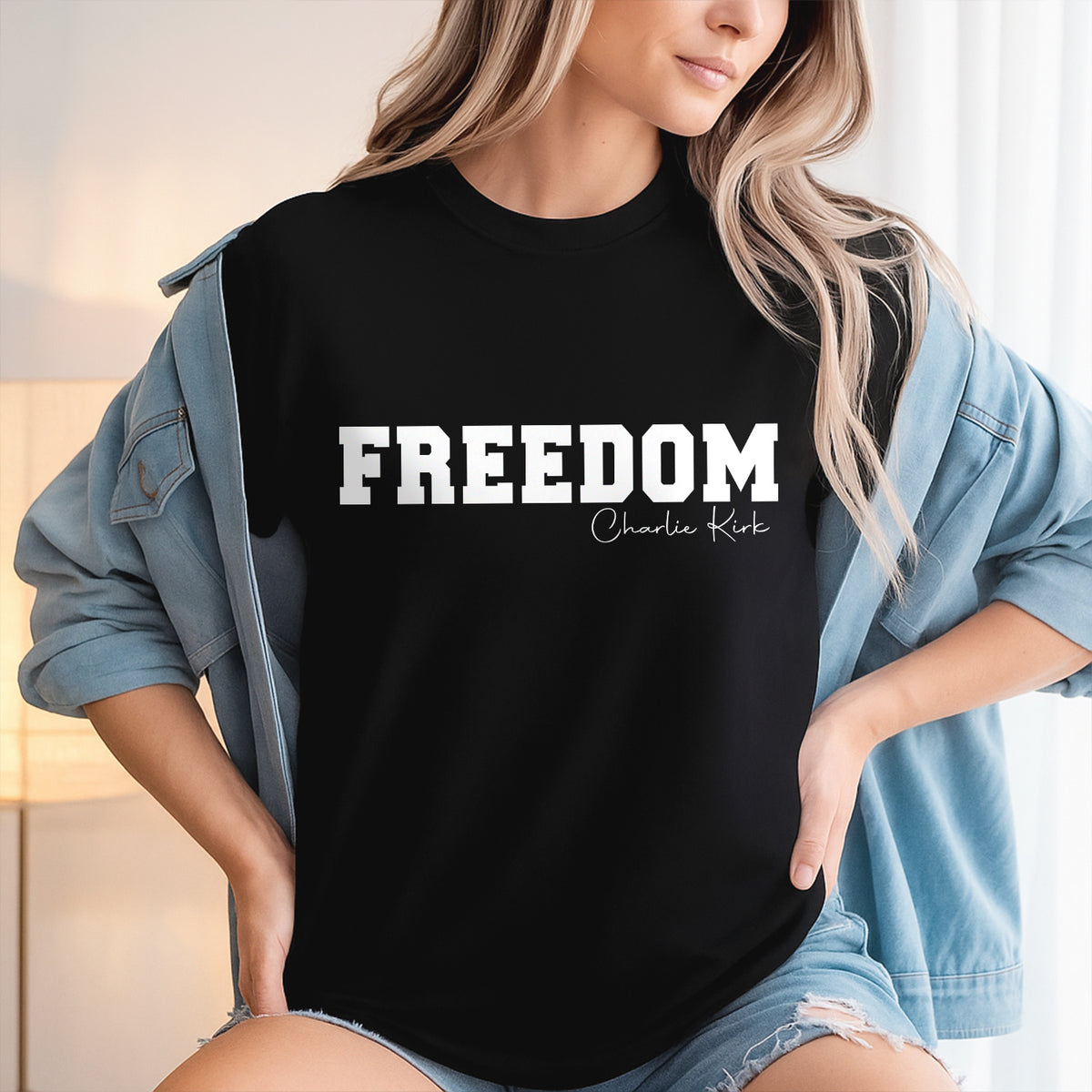 Freedom Charlie Kirk Dark Shirt HA75 64540