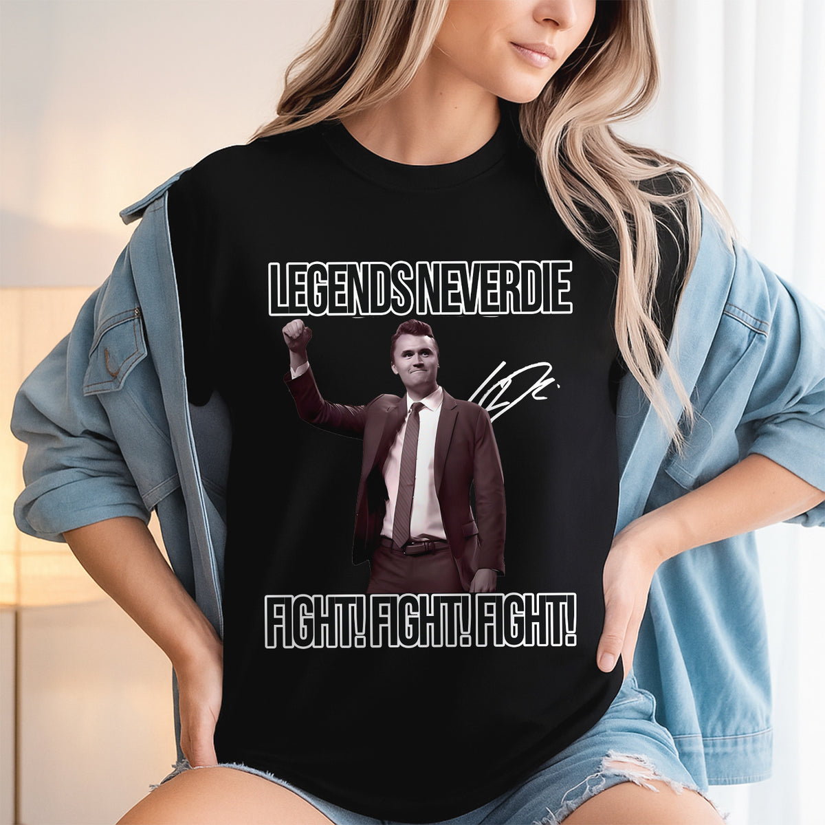 Charlie Kirk Legend Never Dies Vintage Style Dark Shirt HO82 65882