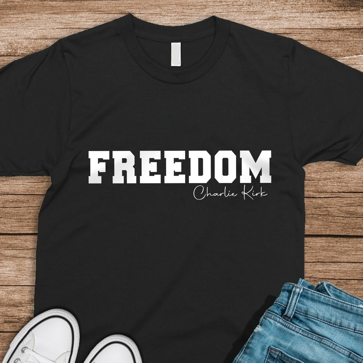 Freedom Charlie Kirk Dark Shirt HA75 64540