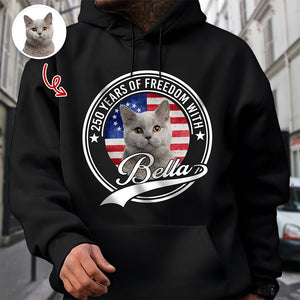 Custom Photo 250 Years Of Freedom With Dog Cat Dark Shirt HO82 894656