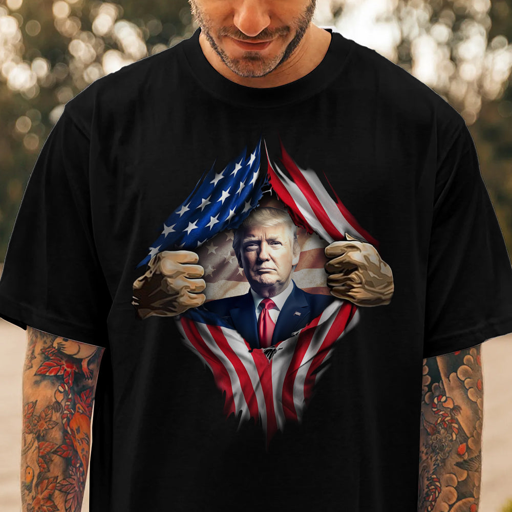 Trump Flag 2024 Dark Shirt N304 62436