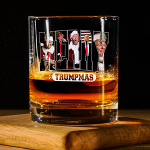 Merry Trumpmas Whiskey Glass Funny Christmas Gift For Trump Lovers HA75 67074