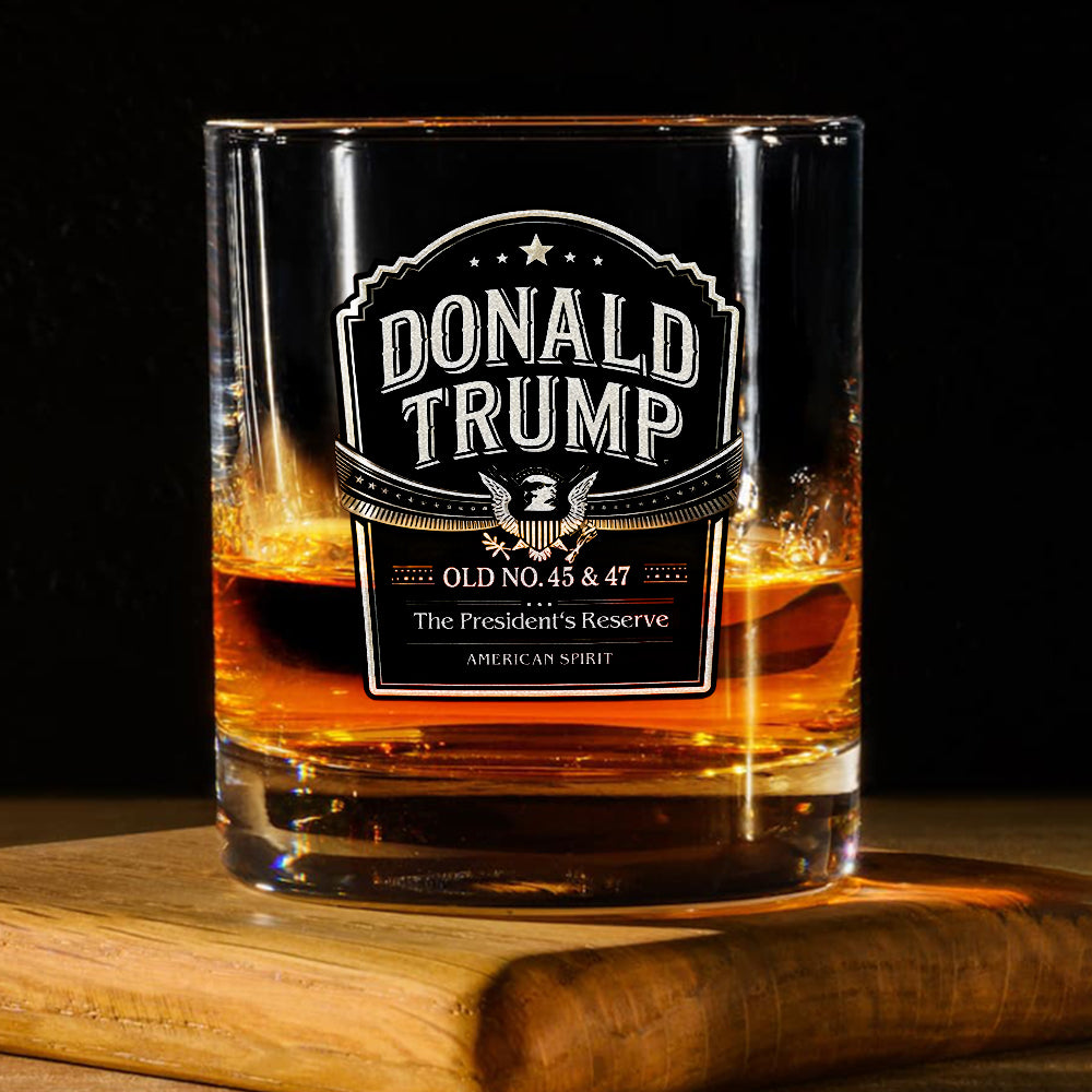 Donald Trump Old No 45 & 47 American Spirit Whiskey Glass LM32 65057