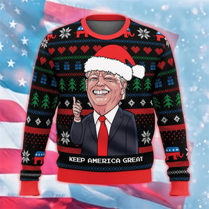 2024 Donald Trump 3D Printed Sweatshirt USA Patriotic Unisex Jumper Sweater America Men Pullover Ugly Xmas Sweaters Female Tops