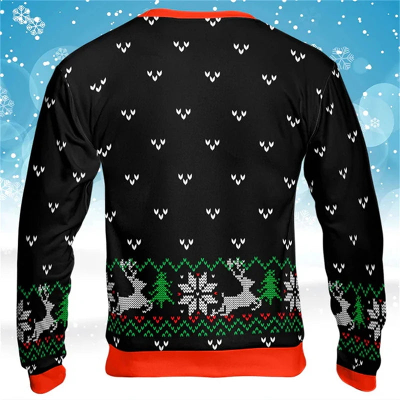 Ugly Christmas Sweater Women Man Funny 3D Printed Sweatshirts Men Trump Supporter Trump Christmas Gift Pullover Men's Clothing