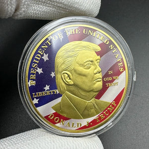 Donald Trump 2024 Gold Coin Collectibles President of The United States Liberty Commemorative Coin in Capsule Festival Gift