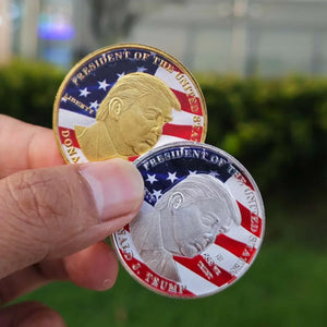 Trump Silver Coin US President Fight Attack Challenge Coin Collectibles 2024 Shooting Incident Commemorative Medal Souvenir