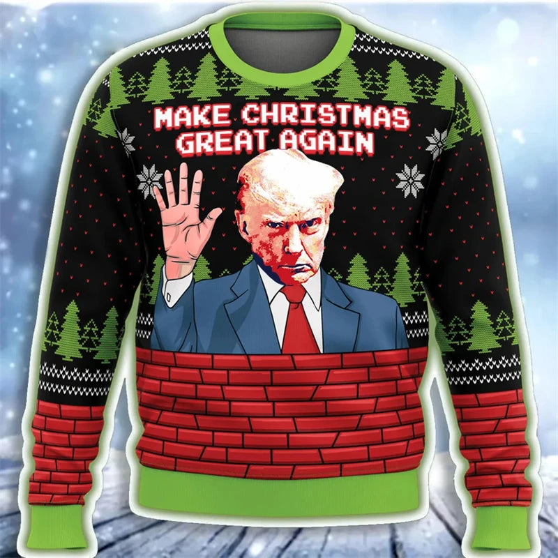 New Donald Trump  3D Printed Sweater Man Women Trump Funny Christmas Streetwear Sweatshirts Men Clothing Pullovers Sweatshirt