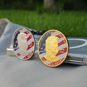 Trump Silver Coin US President Fight Attack Challenge Coin Collectibles 2024 Shooting Incident Commemorative Medal Souvenir